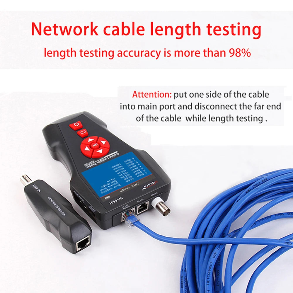 NOYAFA NF-8601 Network Cable Length Tester POE/PING Testers LAN Ethernet Cable Tester RJ45 UTP STP Diagnose Line Tracker