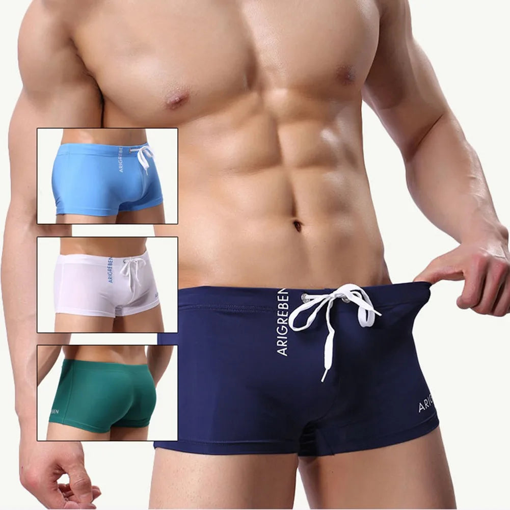 Swimsuit Boxer Briefs Swimming Short Men\'S Swim Shorts Sexy Swimwear Beach Short Fashion Hot Spring Trunks Smooth Comfortable