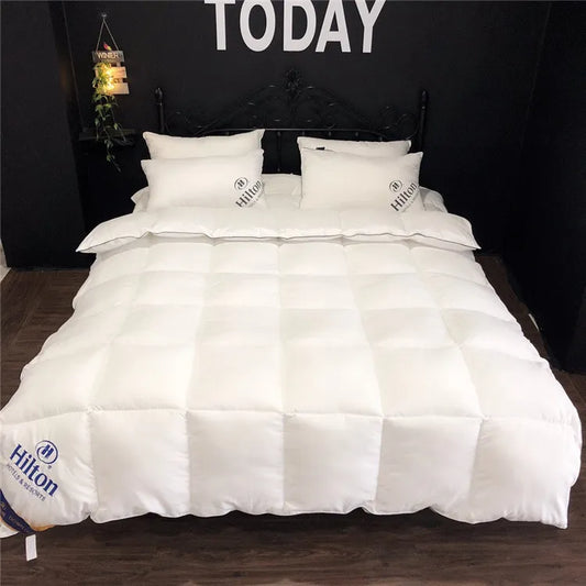 HILTON5star hotel Soy fibre goose down duvet bed velvet Comforter Queen King soft winter duvet very warm 220x240 Quilts blanket