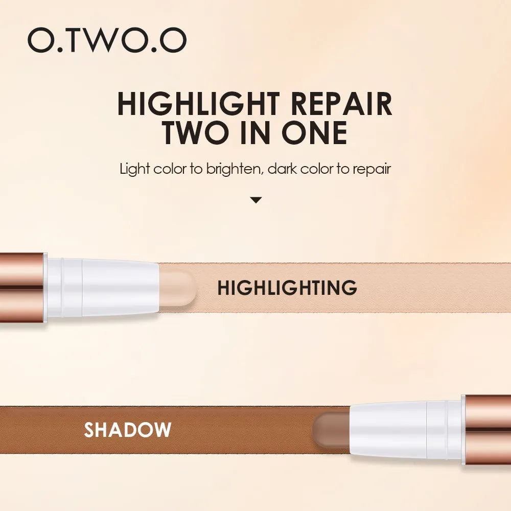 O.TWO.O Contour Stick Double Head Contour Pen Waterproof Matte Finish Highlighters Shadow Contouring Pencil Cosmetics For Face