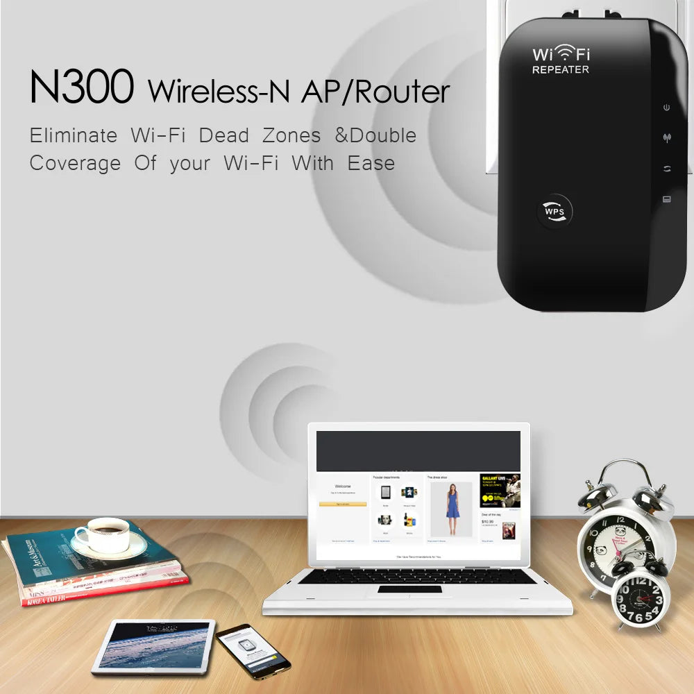 kebidumei Wireless-N Repeater WIFI Router 300mbps 802.11N/B/G Signal Antennas Boosters Extend Amplifier Repeater Range Expander