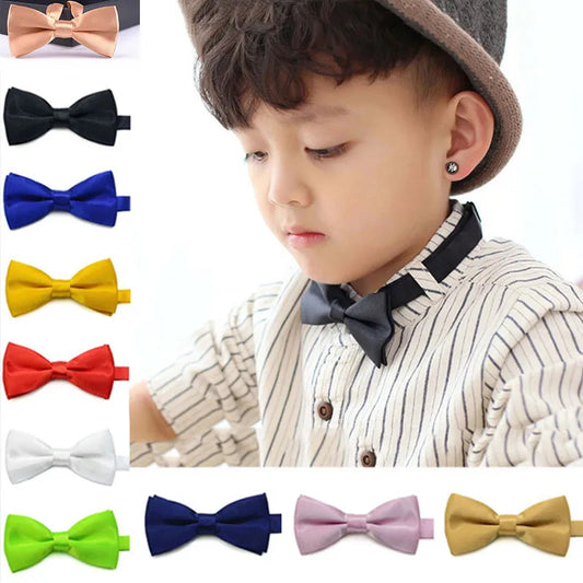 Classic Kids Bowtie Boys Grils Baby Children Bow Tie Fashion Solid Color Mint Green Red Black White Green Butterfly Gravata