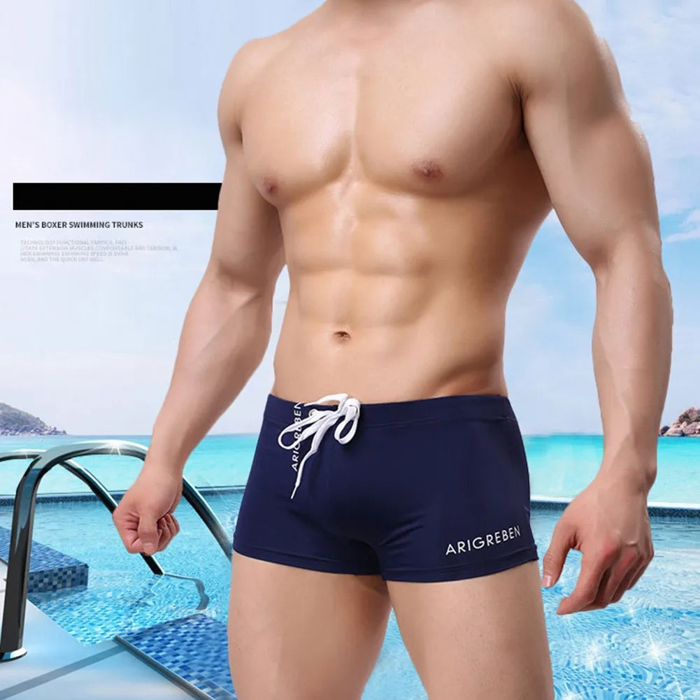 Swimsuit Boxer Briefs Swimming Short Men\'S Swim Shorts Sexy Swimwear Beach Short Fashion Hot Spring Trunks Smooth Comfortable