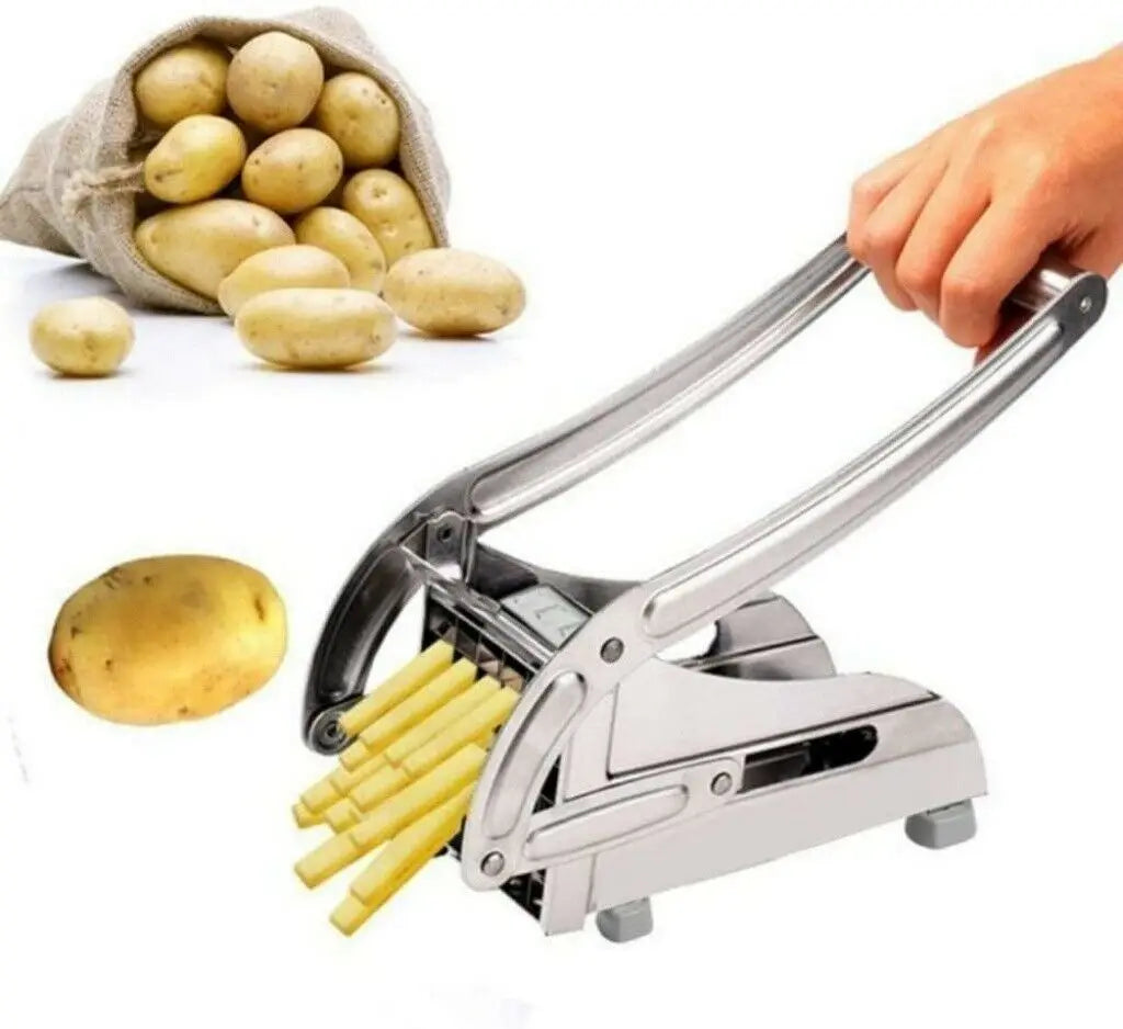 Stainless Steel French Fry Cutter Vegetable Potato Chopper Slicer Dicer 2 Blades