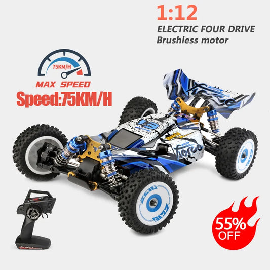 WLtoys 124017 124019 75KM/H 2.4G Racing RC Car Brushless 4WD Electric High Speed Off-Road Drift Remote Control Toys for Children