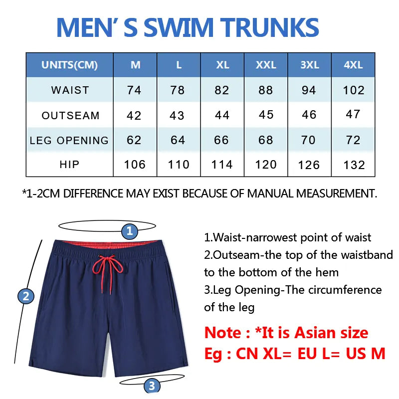 Datifer Summer Quickly Dry Swimming Shorts Men Solid Color Breathable Mesh Liner Plus Size Swimsuit Elastic Waist Running Shorts