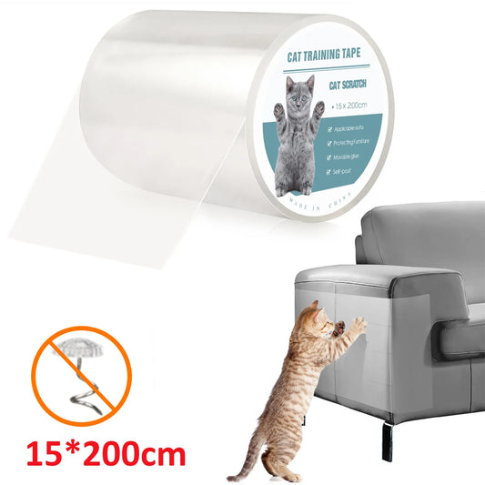 15*200cm Furniture Guard Cat Scratch Protector Transparent Anti-Scratch Tape Roll Cat Scratch Prevention Clear Sticker For Sofa