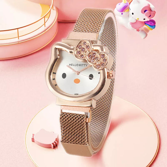 TAKARA TOMY Hello Kitty WristWatch Girls Student's Birthday Gifts Watch for Women Electronic 3Bar Free Shipping Watches Kawaii