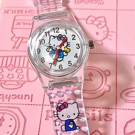 Hello Kitty Cute Cartoon Electronic Watch Child Primary School Students Girls Waterproof Watch Kids Watches Fashion Casual Gifts