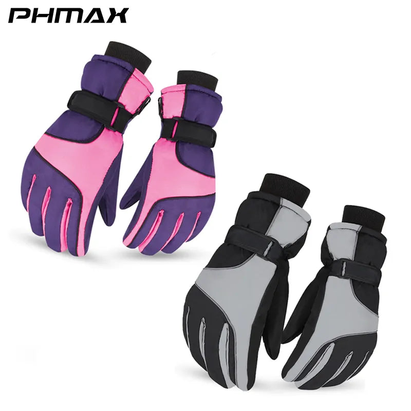 PHMAX Winter Ski Gloves Men Women Gloves Touch Cold Snowboard Motorcycle Cycle Gloves Outdoor Sports Warm Thermal Fleece Running