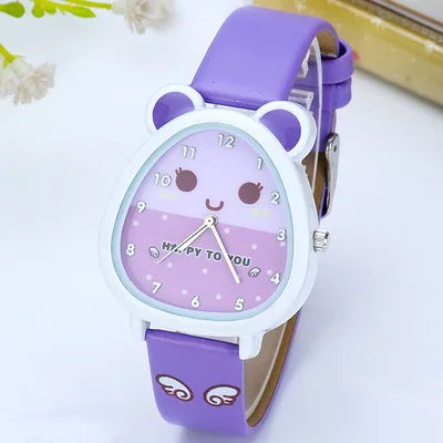 Girls Watches Kids Quartz Analog Leather Wristwatches Cartoon Children Watch Birthday Gifts For Boys Clock