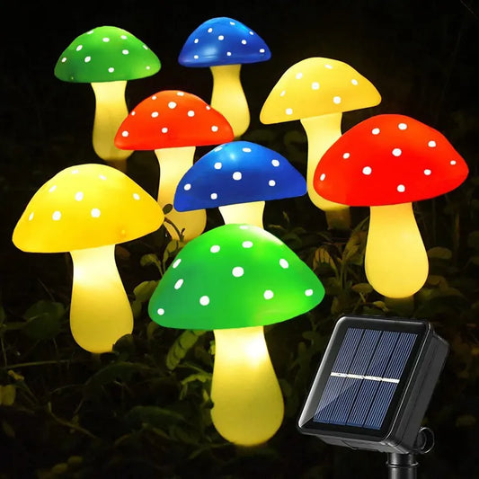 Solar Garden Mushroom Lights 3/6/8 Mushrooms Lamps 8 Modes Outside Waterproof Solar Powered Garden Lights Decoration Yard Lawn