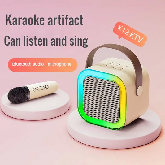 K12 Speaker High-end Bluetooth Audio Small Home Ktv Karaoke Microphone Professional Children's Singing Bluetooth Speaker Column