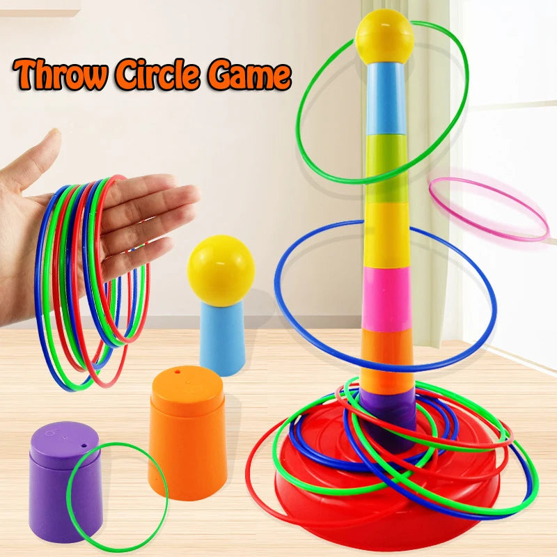 Children Throw Circle Game Ferrule Stacked Toys Fun Indoor Outdoor Parent-Child Interactive Circle Layers Early Education Gift