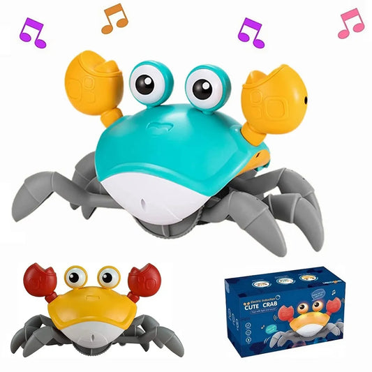 Crawling Crab Baby Toy Tummy Time for Baby Games Development Rechargeable Crab Fujao Toy Toddler 0-12 12-36 Months