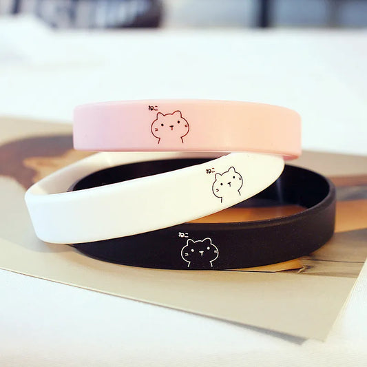 Cute Cartoon Silicone Bracelet Men's Sports Rubber Band Elastic Bracelets for Women Boys Girls Kids Wrisband Gift Bracelet Homme