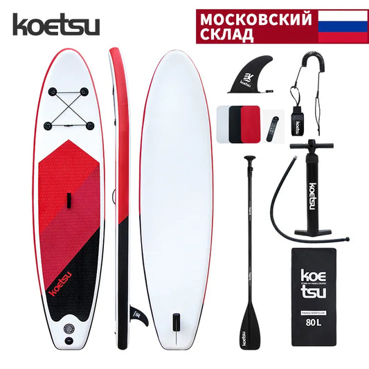 KOETSU Sup Board Accessories Inflatable Surfing Aluminum Alloy Paddle Board 9inches Fin Adjustable Foot Rope Backpack320*76*15CM