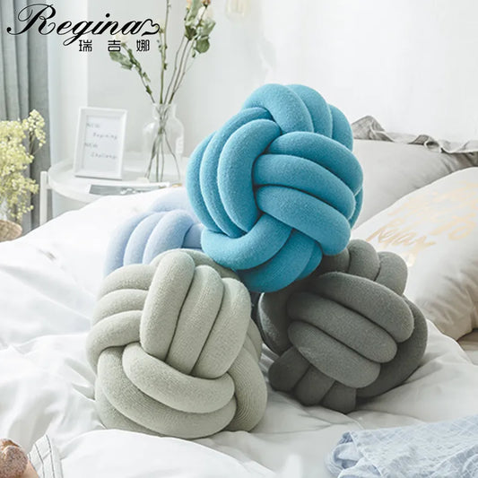 REGINA DIY Knot Pillow Ball Creative Oversize Bedroom Decoration Pet Toy Cute Soft Living Room Decorative Sofa Cushion Pillows