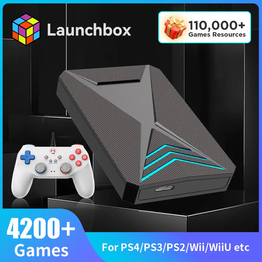 Launchbox 2T Retro Gaming Hard Drive Disk Game Console for PS4/PS3/PS2/WiiU/Wii/N64/DC/SS/PS1 for Win PC/Laptop With PC/3D Games