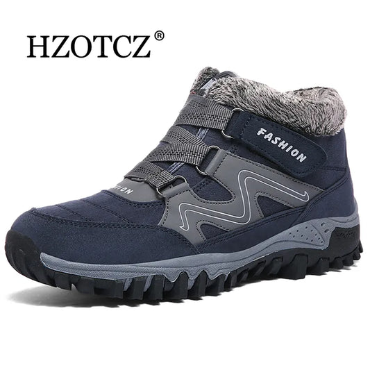 New Men Boots Winter With Plush Waterproof Women Snow Boots Men Fur Warm Casual Ankle boots Work Safety Rubber Shoes