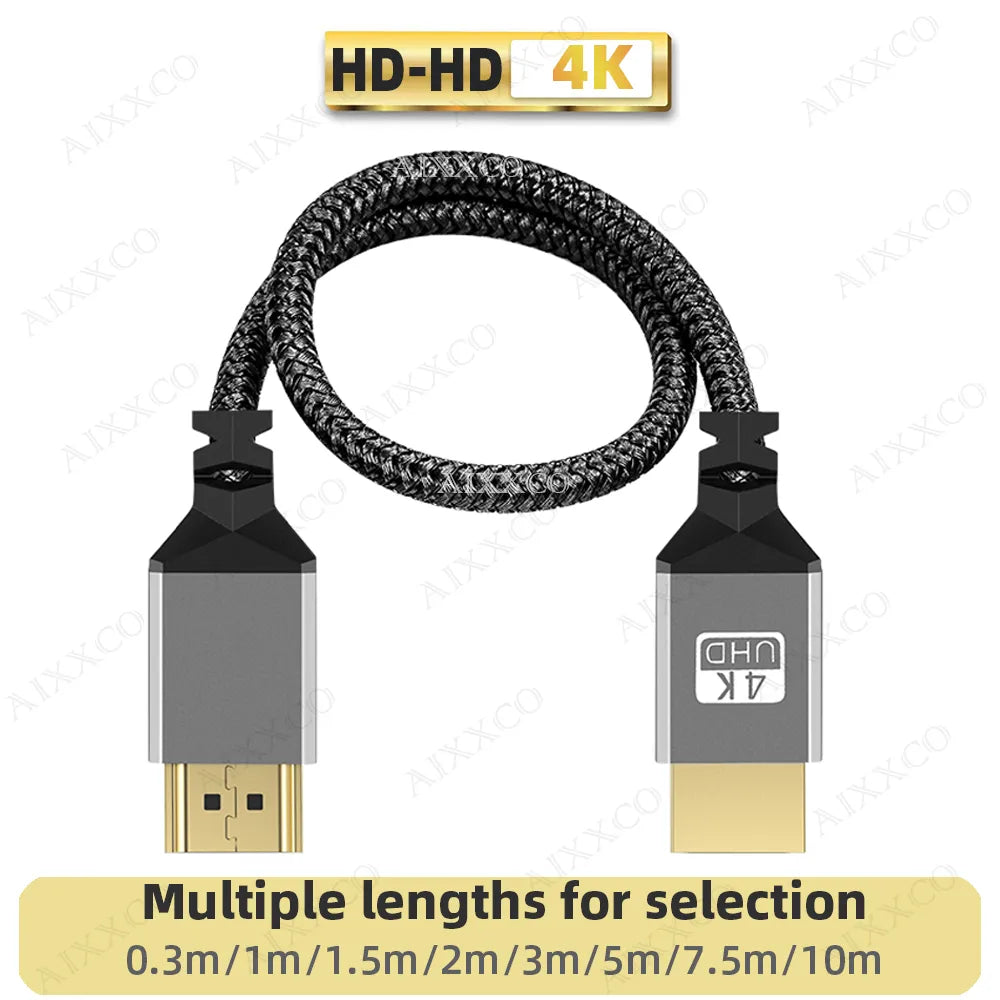 AIXXCO HDMI-compatible Cable 4K 60Hz Male to HDMI-compatible Male for PS3/4 Projector TV Box Laptop Monitor Cable