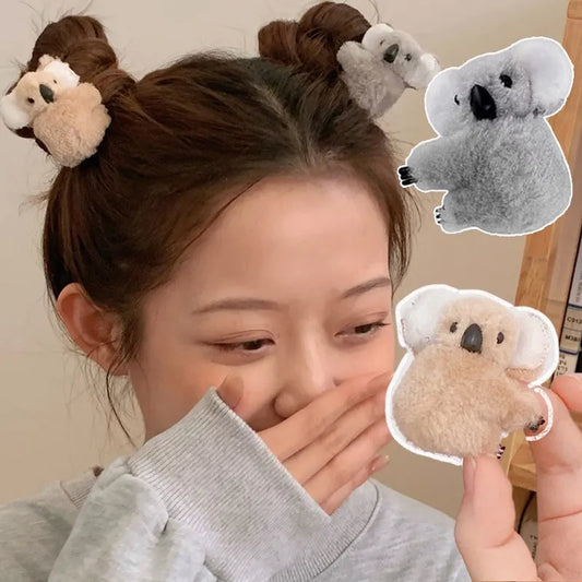 Plush Koala Bear Hair Decoration Hair Clips Hairpins Cute Animal hair Claw Clip for Girls Headwear Koala Barrettes Accessories