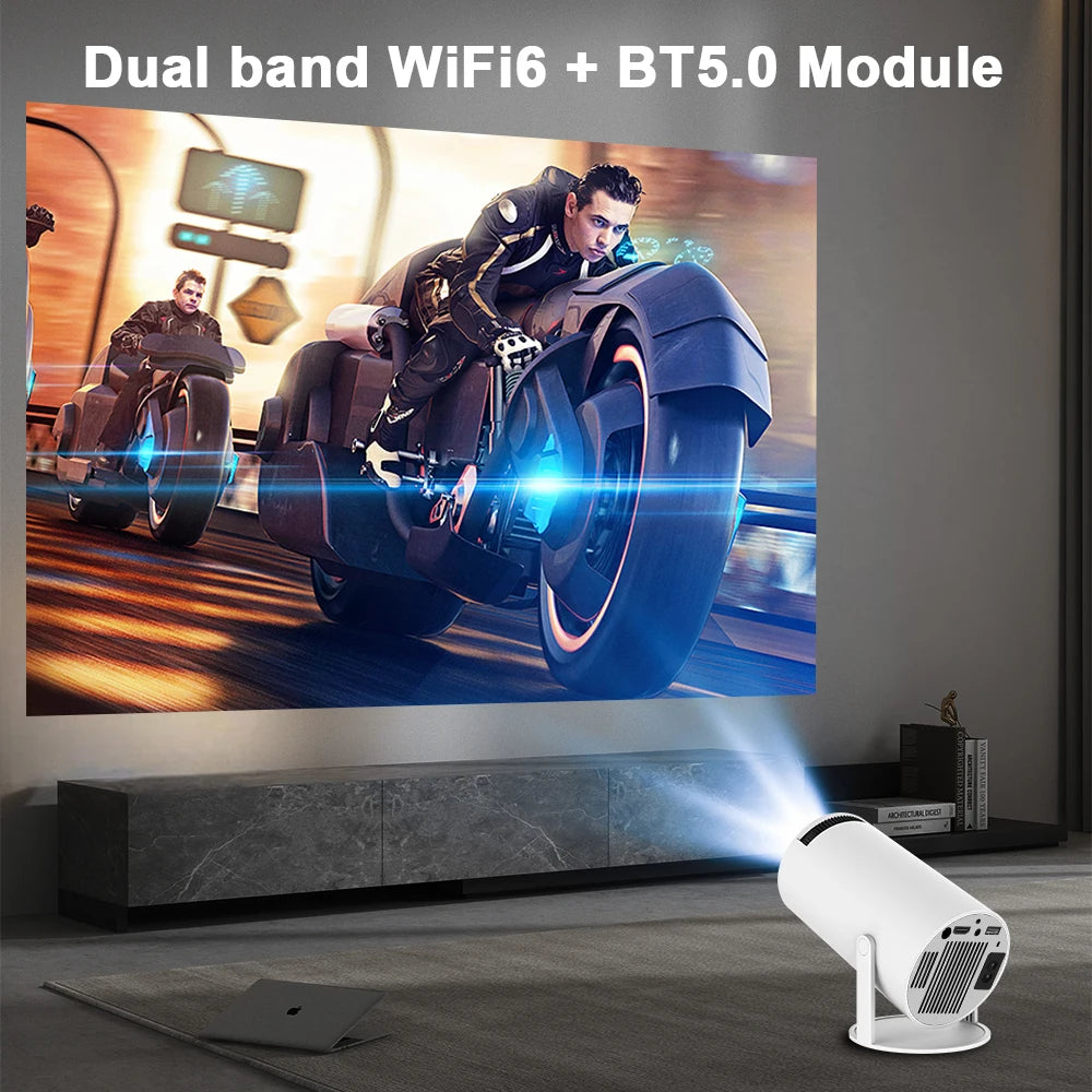 Transpeed Android 11Projector 1280*720P 4K Wifi6 200ANSI AllwinnerH713 180° flexible BT5.0 Home Cinema Outdoor portable Projetor