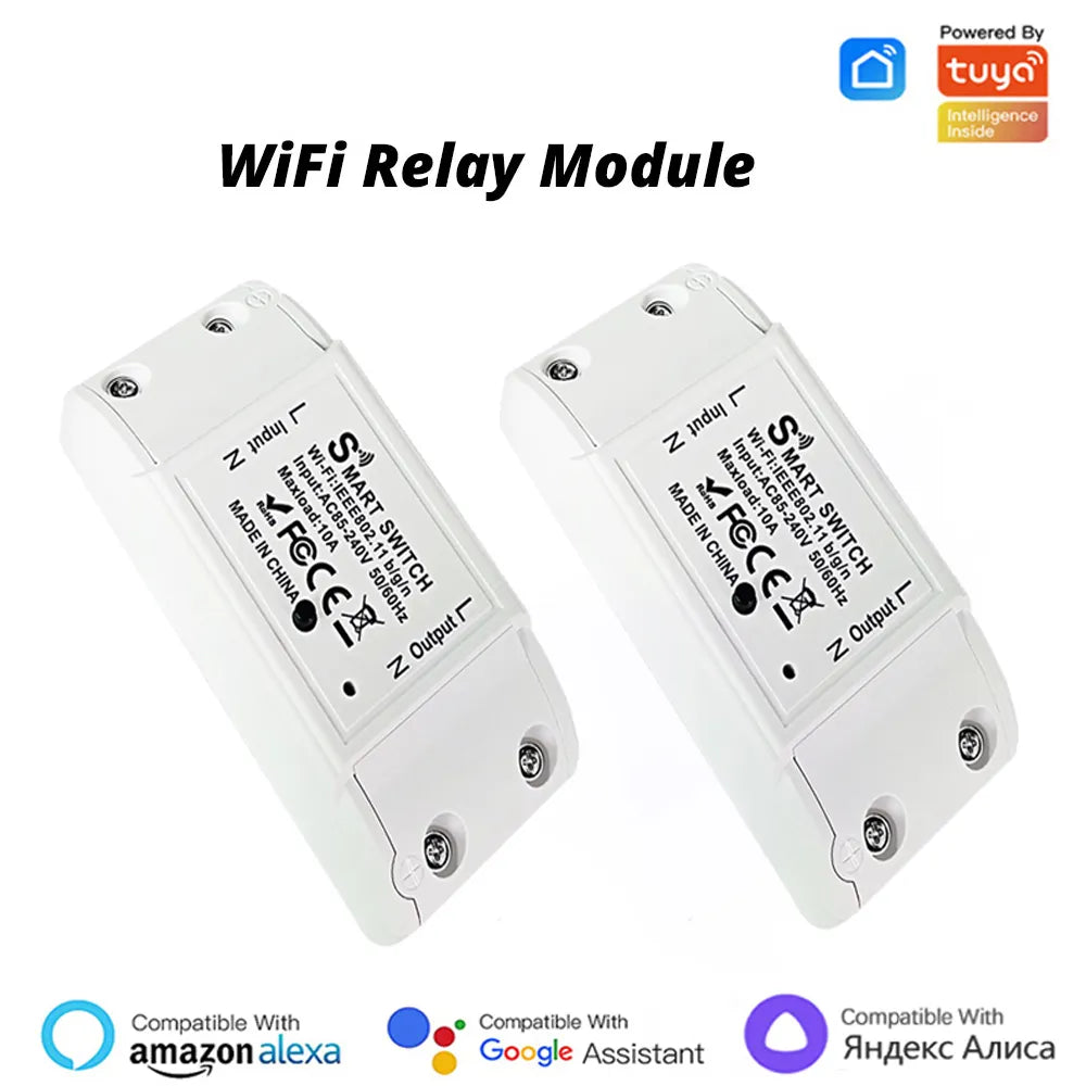 Tuya WiFi Switch DIY MINI Smart Home Switch Relay Module Smart Life APP Wireless Voice Remote Control Timer Switch Alexa