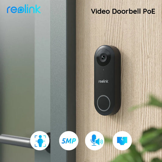 Reolink Video Doorbell PoE Smart 2K+ Wired PoE Video Intercom with Chime human detection Two-Way Audio Works With Alexa Google