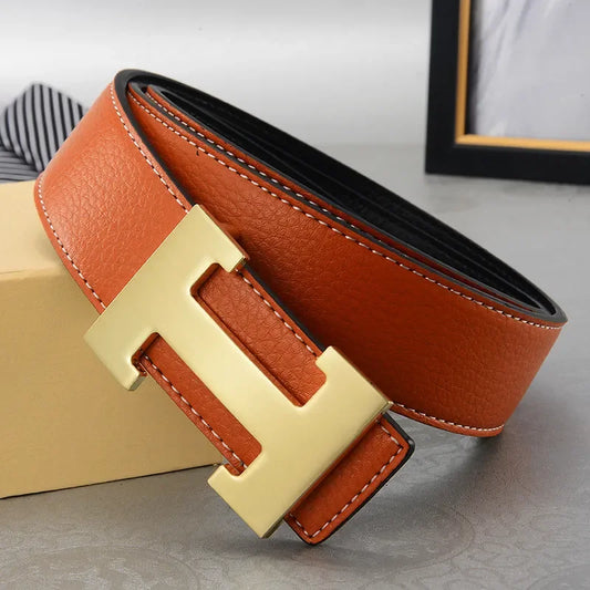 Famous Brand Belt Men Top Quality Genuine Luxury Leather Belts for Men Strap Metal Belt Fashion Width 3.8cm Women's Belt jeans