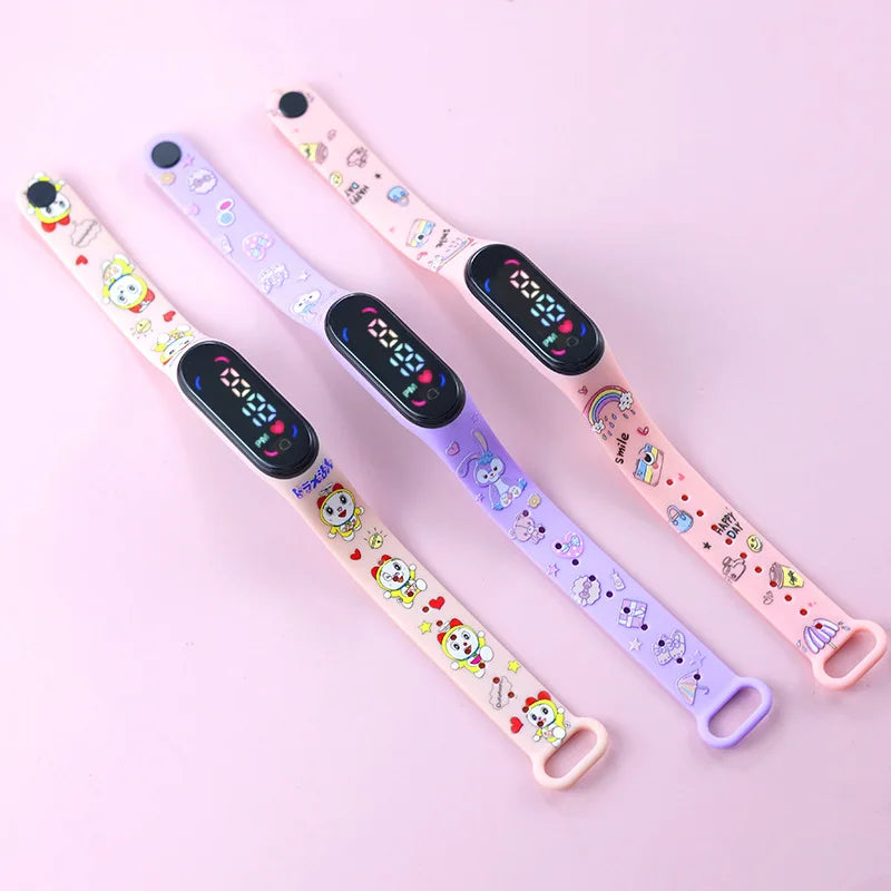 New Cartoon Printed LED Waterproof Electronic Watch Students Cute Boys Girls Bracelet Watches