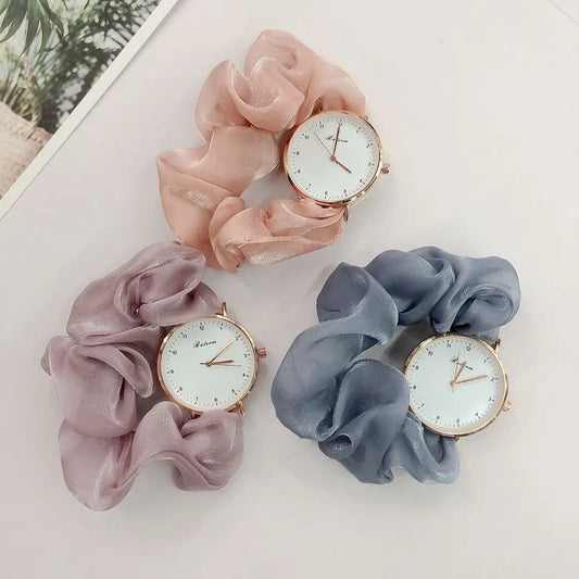 Creative Girls Ribbon Wristwatches Multi-color Quartz Watches for Students Gift Decorative Watches