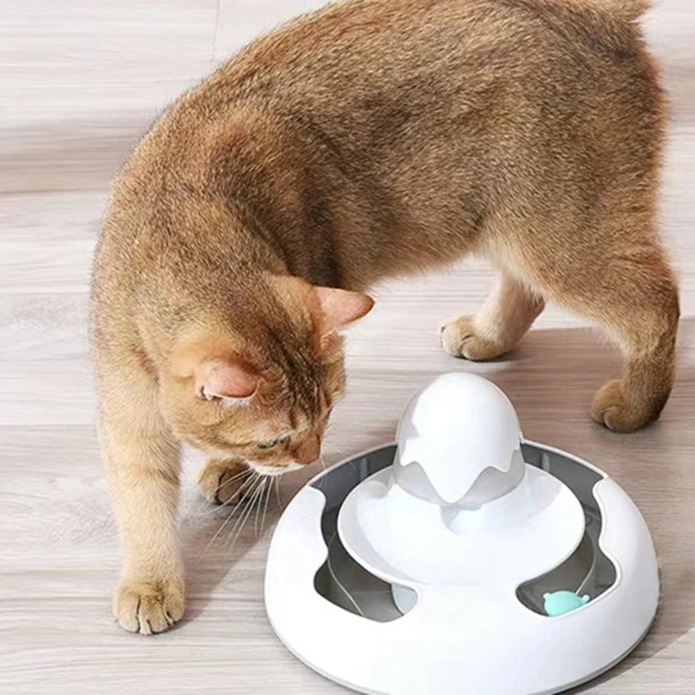 Interactive Cat Toy Automatic Pet Feeder Electric Flutter Rotating Kitten Toys Intelligence Balls Roller Tracks Feeder Pet Toys