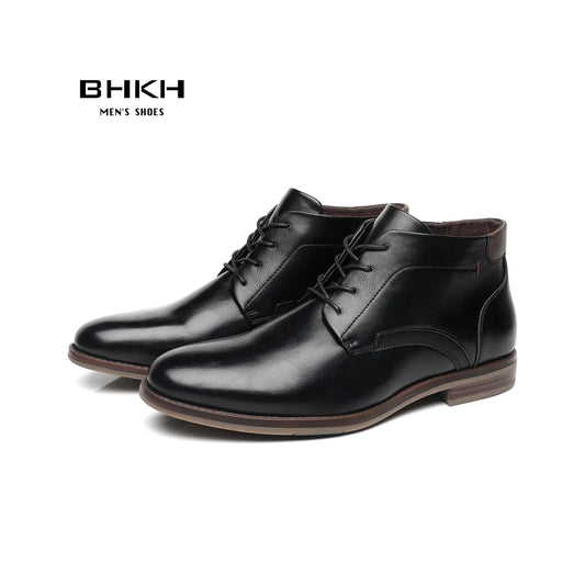 BHKH 2022 Autumn/ Winter Men Boots Lace-up Ankle Boots Smart Business Work Office Dress Shoes Formal Man Shoes