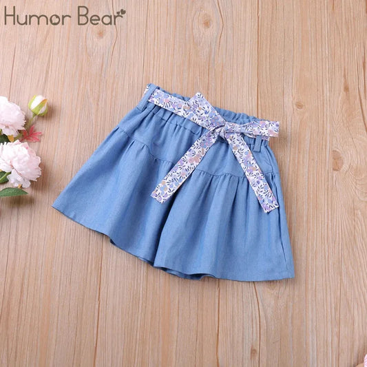 Humor Bear Kids Shorts  Mid-Wasit Elastic Waist Solid Color Baby Girl Clothes Clothes For 2-6 Years