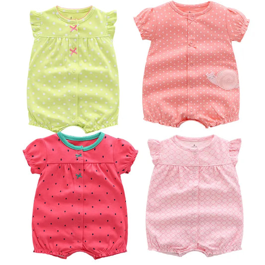 2023 Summer Baby Rompers Baby Girls Clothing 100% Cotton Newborn Baby Boy Clothes Infant Jumpsuits Short Sleeve Kids Clothes