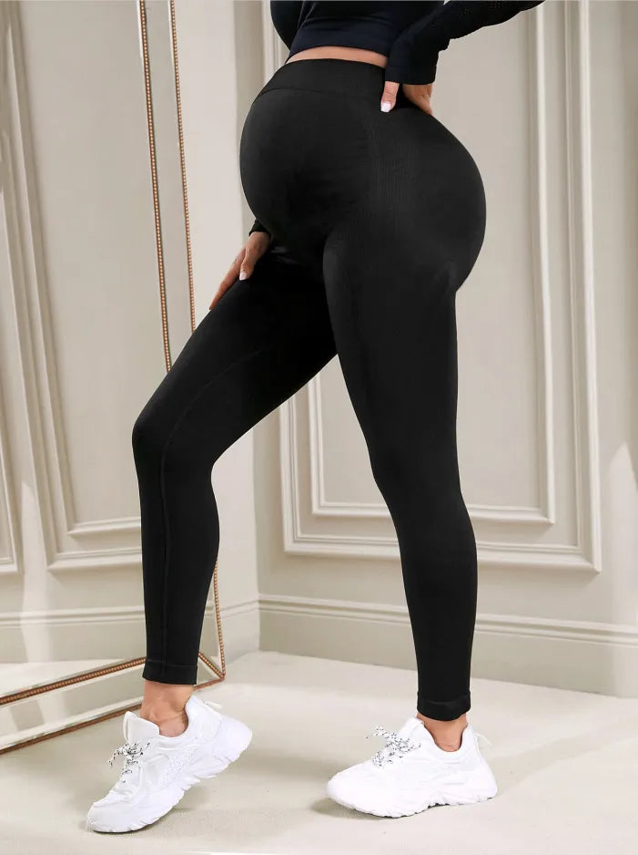 Elastic High Waist Maternity Leggings Skinny For Pregnant Women Belly Support Postpartum Leggins Body Shaper Fitness Trousers