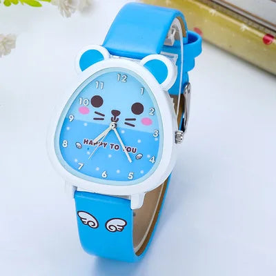 Girls Watches Kids Quartz Analog Leather Wristwatches Cartoon Children Watch Birthday Gifts For Boys Clock