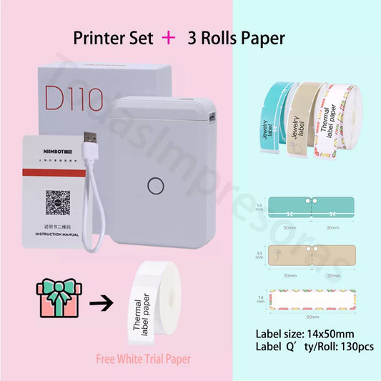 Niimbot D110 Label Maker Machine Mini Pocket Thermal Label Printer All in One DIY Date Sticker Label Machine Various Label Paper