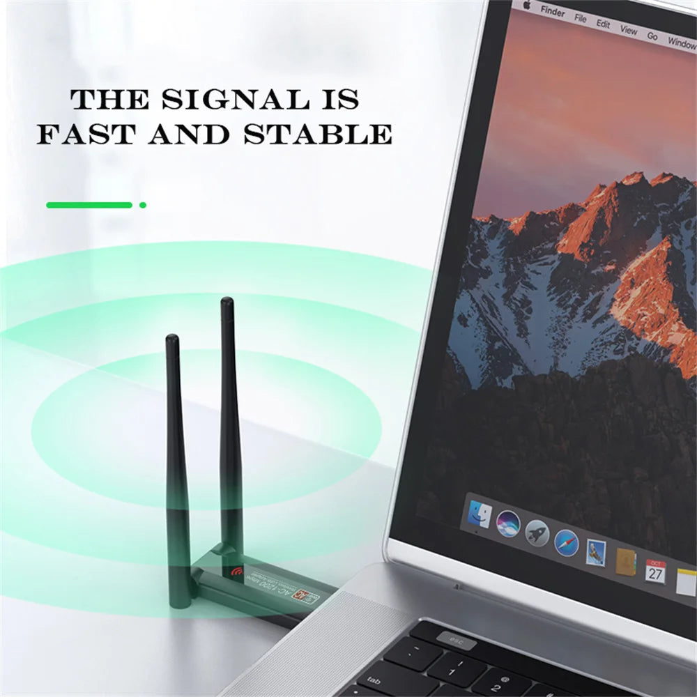 Dual Band 1200Mbps USB RTL8812 Wireless AC1200 Wlan USB3.0 Wifi Lan Adapter Dongle 802.11ac With Antenna For Laptop Desktop