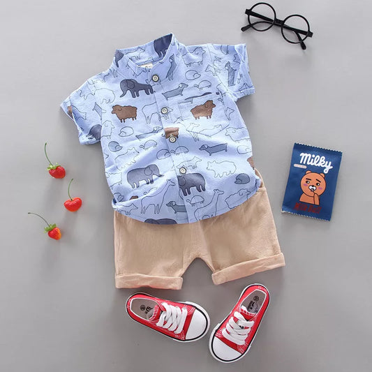 Fashion Baby Boy's Suit Summer Casual Clothes Set Top Shorts 2PCS Baby Clothing Set For Boys Infant Suits Kids Clothes