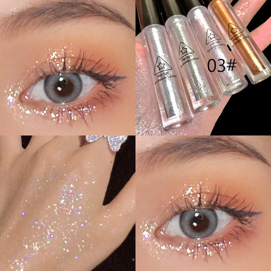 1Pcs Eyeshadow Shimmer and Shiny Waterproof Sequins Liquid Glitter Highlighter Eyeliner Eye Liner Pen Party Makeup Cosmetic