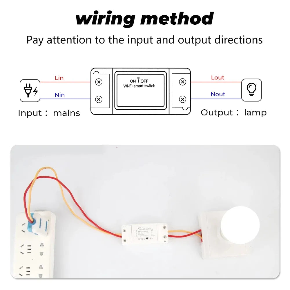 Tuya WiFi Switch DIY MINI Smart Home Switch Relay Module Smart Life APP Wireless Voice Remote Control Timer Switch Alexa