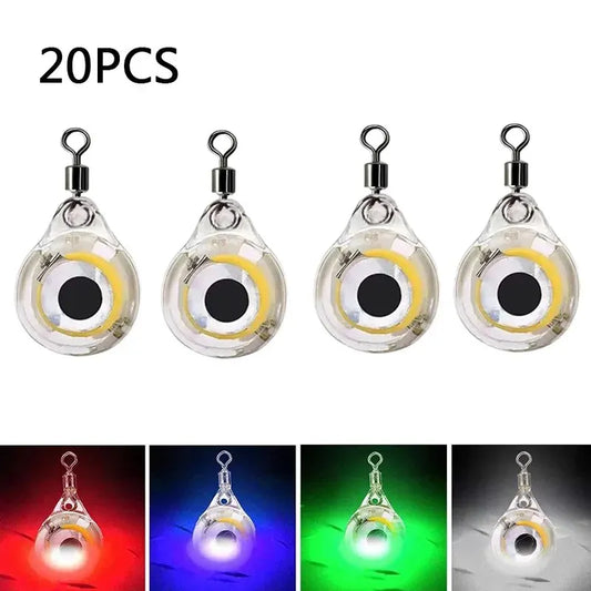 Eye-Shaped 20 PCs LED Fishing Lure for Deep-Sea Fishing - Attracts Fish with Luminous Flashing Light