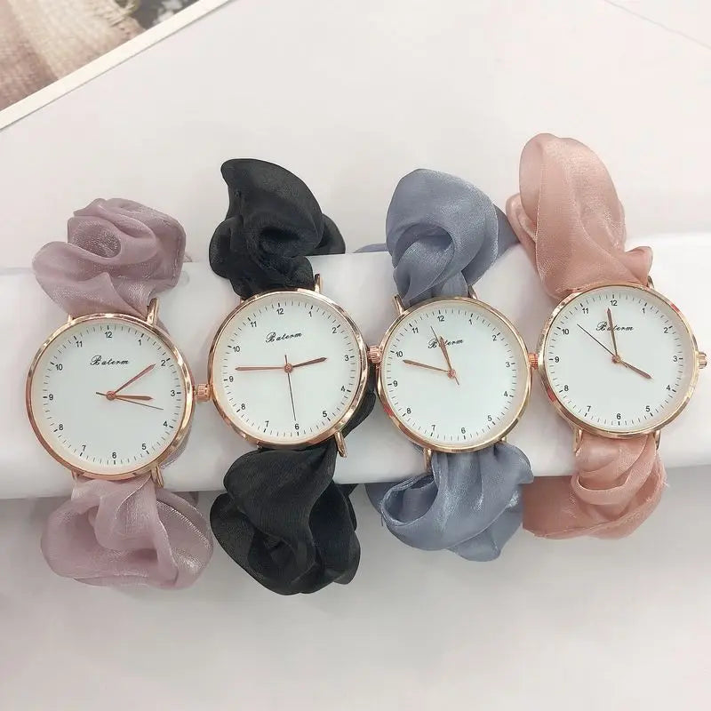 Creative Girls Ribbon Wristwatches Multi-color Quartz Watches for Students Gift Decorative Watches