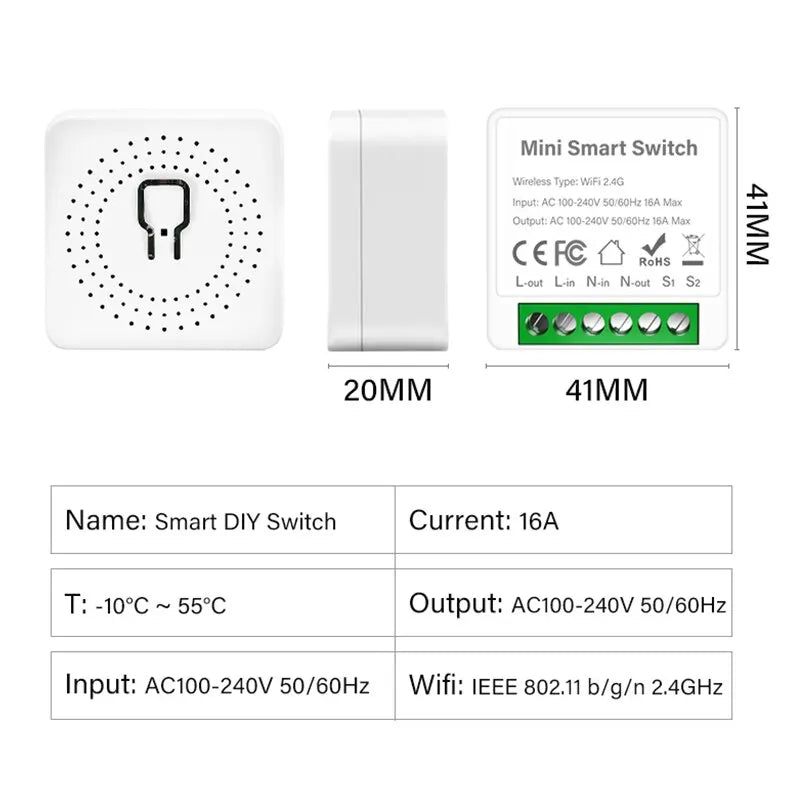 16A Graffiti Wifi Smart Switch Bluetooth Wifi Dual Mode Switch Concealed Hidden Intelligent Voice App Control Switch