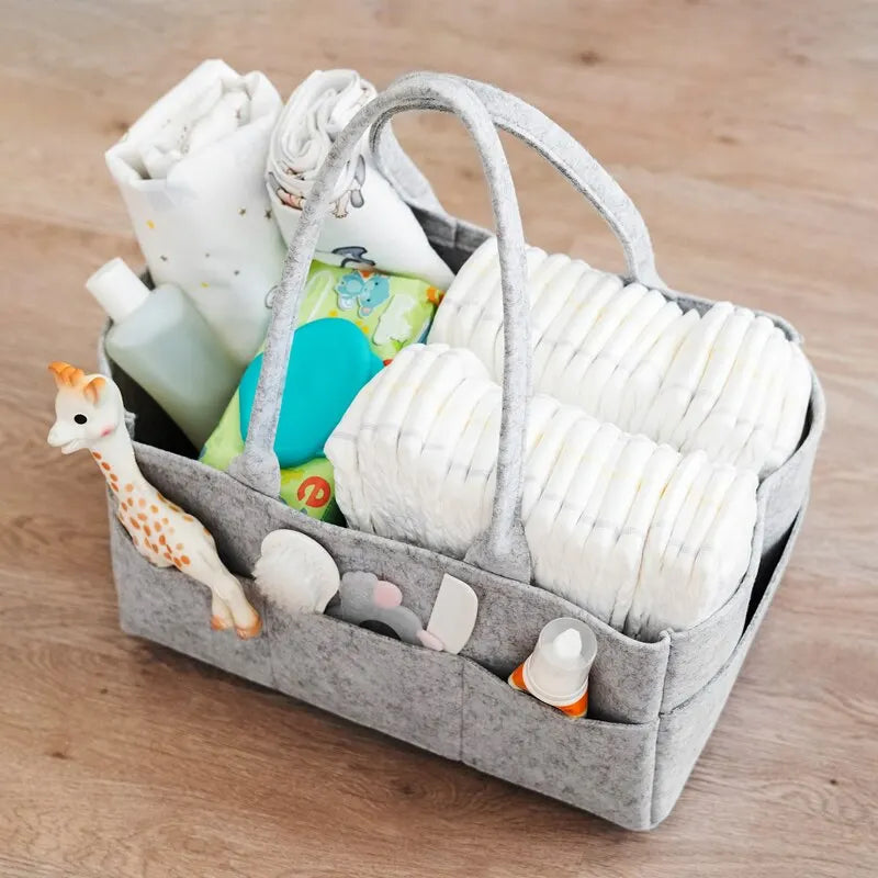 Felt Baby Diaper StorageBag Portable Childcare Felt Diaper Storage Bag Multi-functional Portable Storage Bag For Mothers 1PC