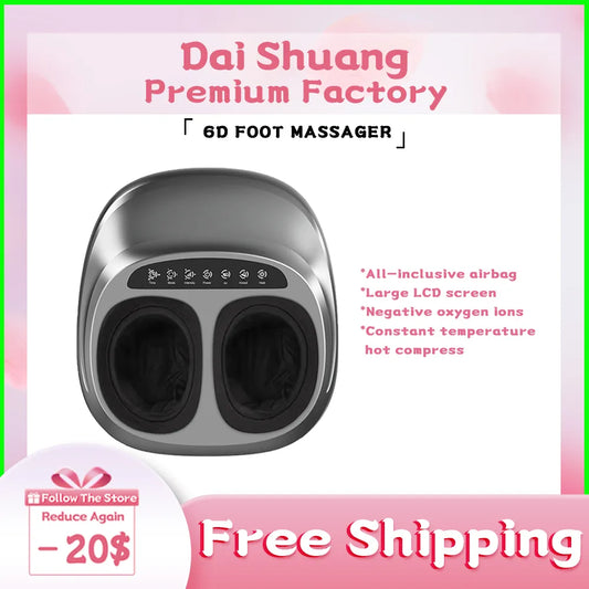 Electric Foot Massager Heating Therapy Shiatsu Deep Kneading Roller Air Bag Massage Machine Relief Chronic Pain Muscle Tension