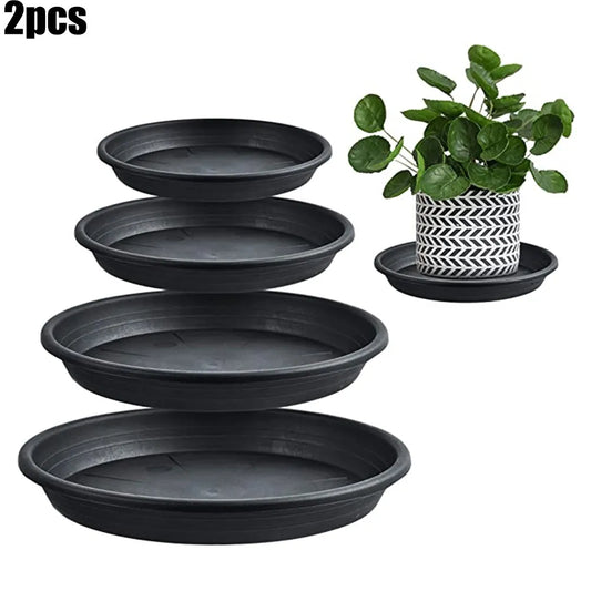 2Pcs Plastic Plant Saucer 4/6/7/8/10 Inch Round Plant Flower Pot Trays Indoor Outdoor Flowerpot Tray Garden Supplies