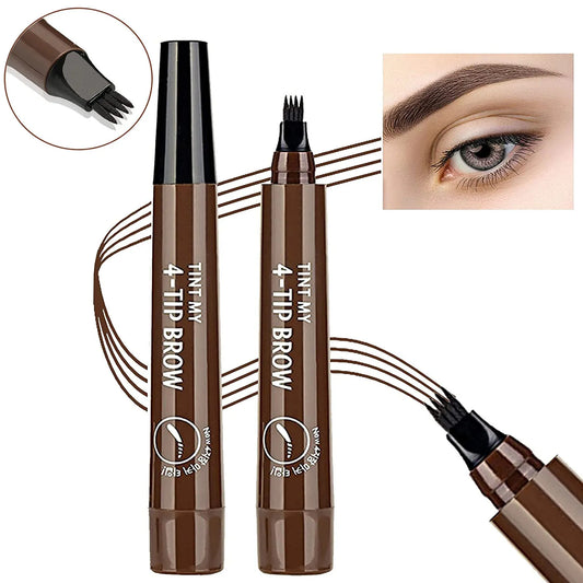 5 Colors Microblading Eyebrow Pen Waterproof Liquid Eyebrow Pencil Long Lasting Eyebrow Tattoo Pen 4 oints eyebrow pen Cosmetics